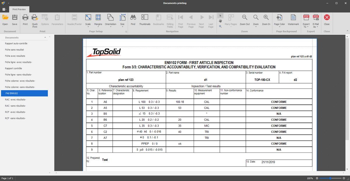Screenshot von TopSolid'inspection